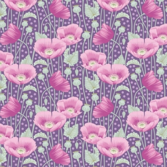 [Tilda] 가든라이프 100306 Poppies Lilac (1/2마)